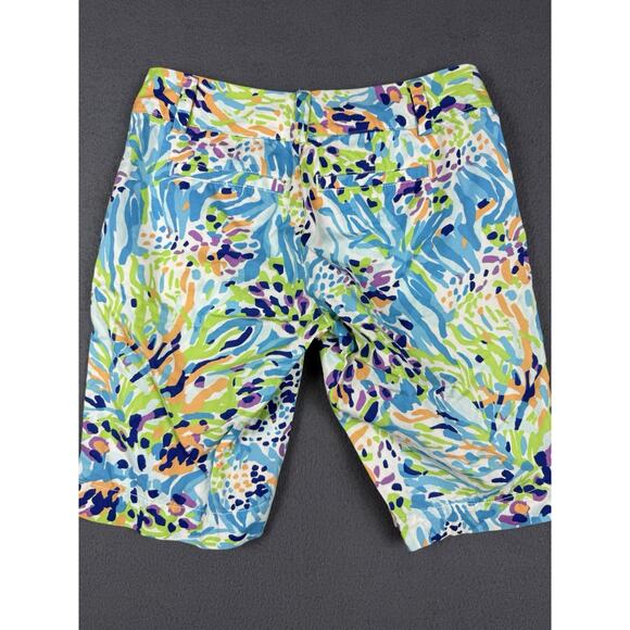 LILLY PULITZER Chipper Shorts Sea Soirée Long Bermuda Golf Size 0 - Picture 7 of 8